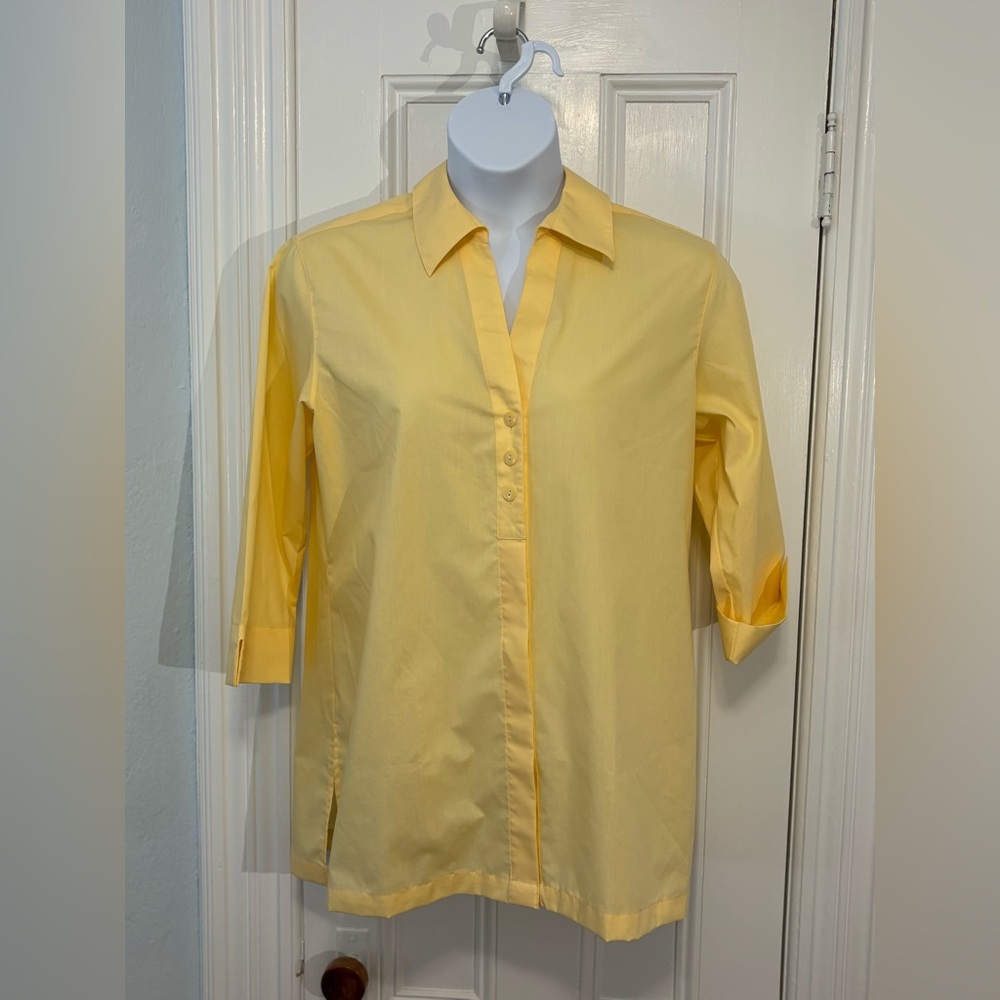 Yellow Women's Button-Up Top Size 16